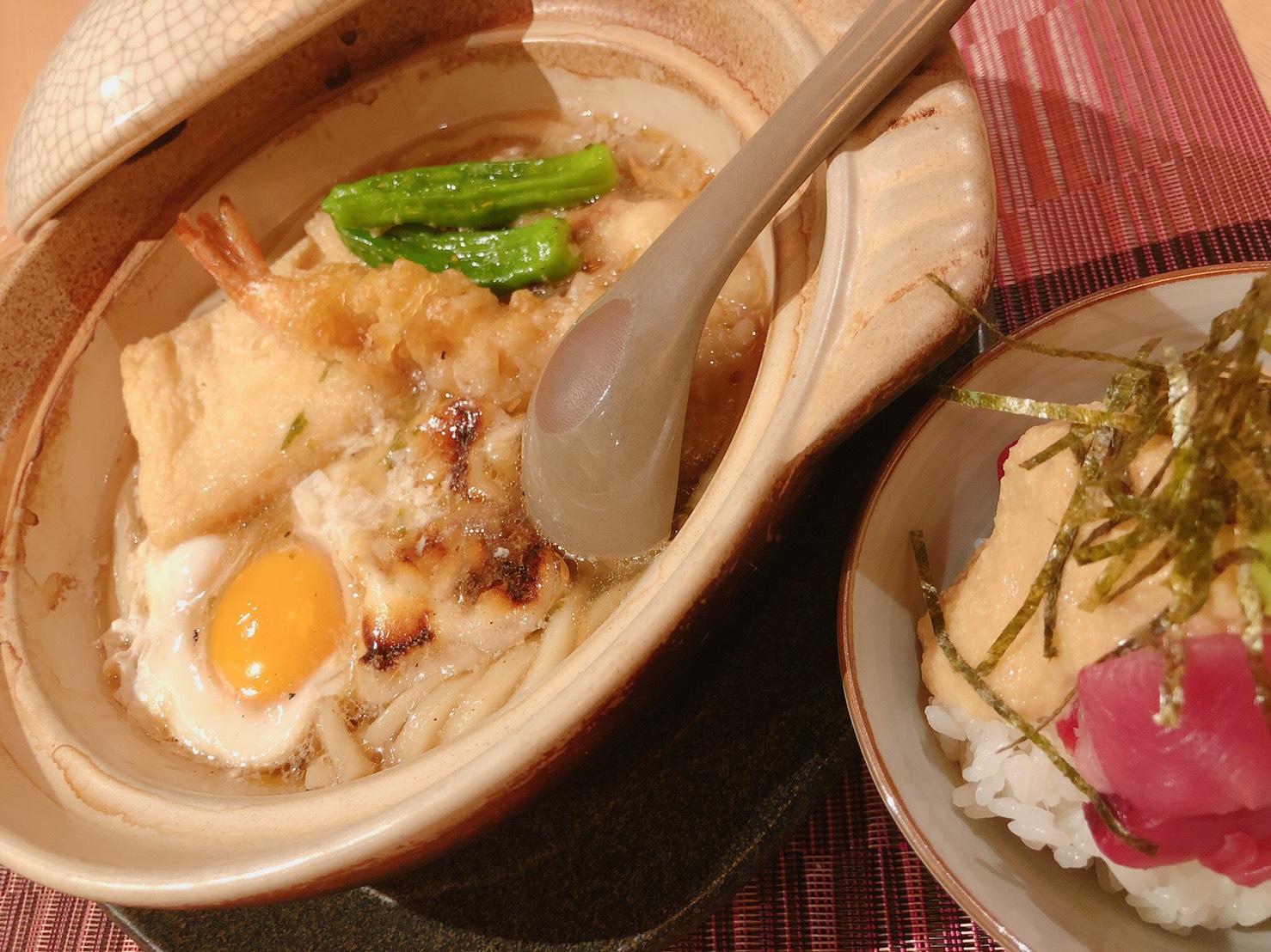 先週ランチ好評 鍋焼きうどん ございます 東京食彩株式会社