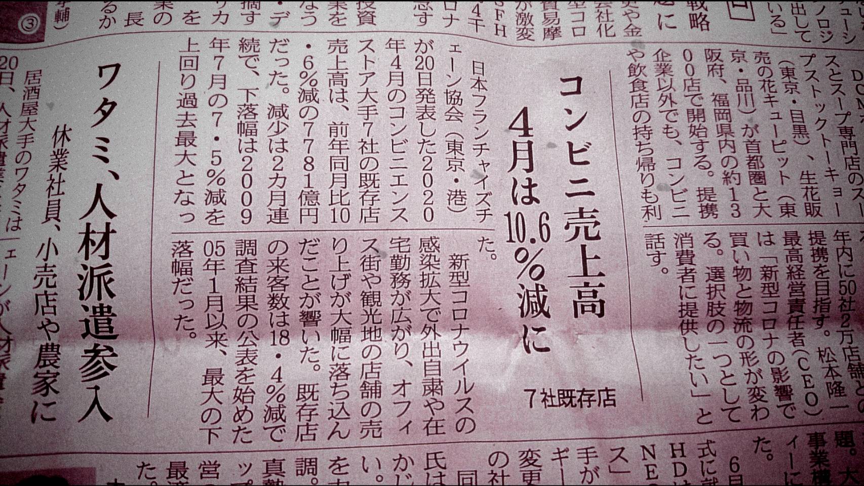 コンビニの売上とワタミの施策 東京食彩株式会社